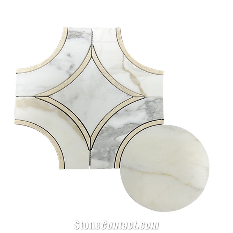 Real Marble Stone Calacatta Gold Mosaic Wall Floor Tiles